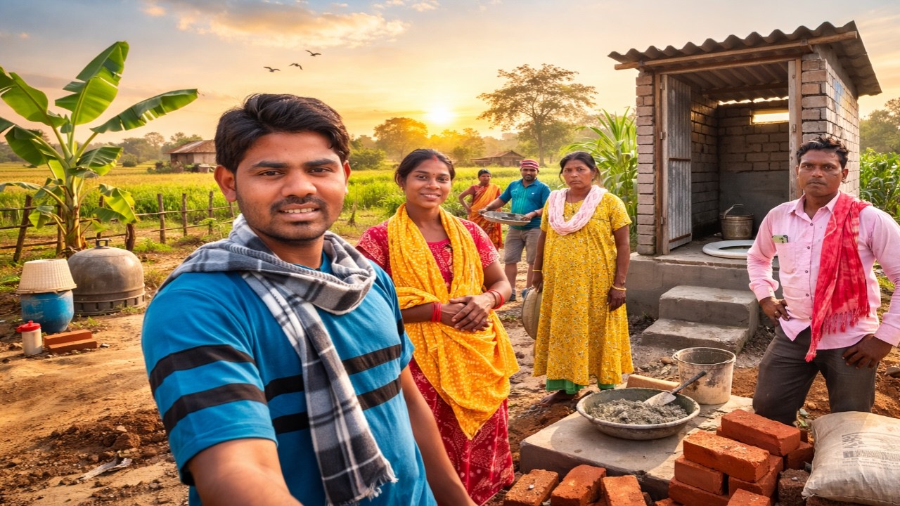 😍 लंबे इंतज़ार के बाद मिस्त्री जी आ गए घर में शौचालय बनना शुरू 🚽 कितना खर्चा आएगा? 💸 SR EKKA VLOGS