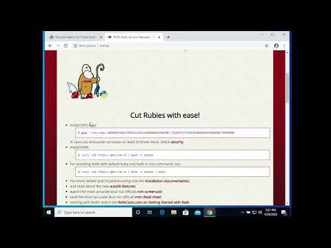 Installing rvm and ruby on Windows 10 with Ubuntu bash