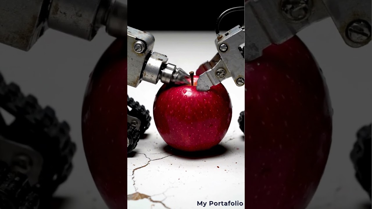 Tiny Robots Discover an Apple 🍎🤖 | AI Cinematic Short