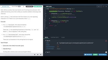 Codefights - firstNotRepeatingCharacter | Adarsh Bhattarai