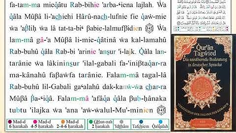 ختمة من مصحف التجويد باللغة الألمانية الصفحة رقم 167