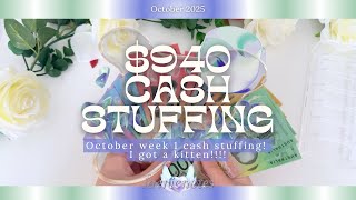 $940 Weekly Cash Stuffing 💸🧚🏻‍♀️Australian Budgeting, Zero-Based Budget | Oct week 1
