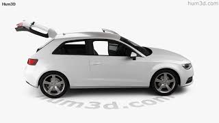 Audi A3 hatchback 3-door with HQ interior 2016 3D model by 3DModels.org