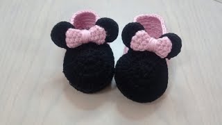 لكلوك ميني ماوس كروشية متماسك جدا يستحمل المشي والغسيل shoes  crochet mini mouse