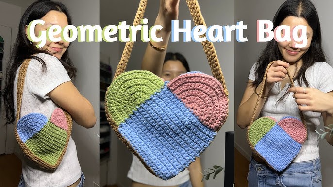 How To Crochet A HEART ❤️ BAG Tutorial Free Pattern #DIY CUTE