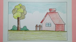 Cara Menggambar Rumah - House Drawing