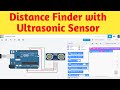#6 Distance Finder With Ultrasonic Sensor at TinkerCad in HINDI #Easytronic Tutorial