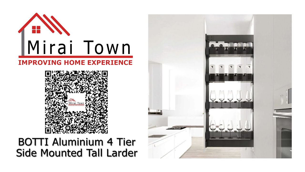 BOTTI Aluminium 4 Tier Side Mounted Tall Larder YouTube