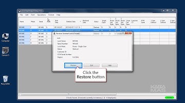 Cencon 5 Software Operation - Restore Deleted Replaced Lock History Report