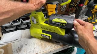 How to remove battery off Ryobi 40V Blower