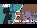 Supreme duelist stickman animation lance vs circular saw