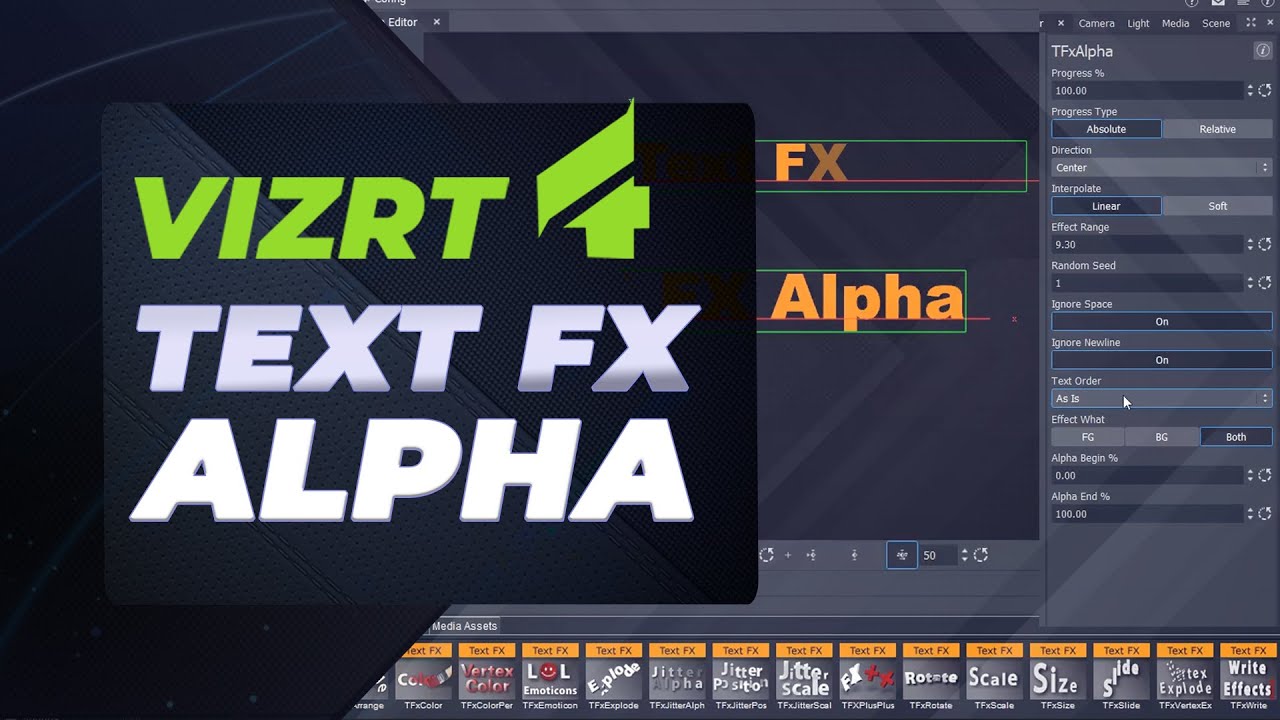 Vizrt 4 Text FX Alpha Plugin tutorial - YouTube