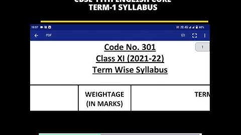 CBSE 11TH ENGLISH CORE TERM 1 REDUCED SYLLABUS #shorts #buddy07