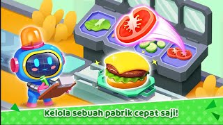 RUMAH BERMAIN PANDA GAME 3D: MENGELOLA SEBUAH PABRIK MAKANAN CEPAT SAJI | BABYBUS INDONESIA screenshot 1