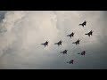 Авиационная группа высшего пилотажа "Стрижи" на МАКС 2021. Групповой пилотаж на 9 МиГ-29. 4к видео.