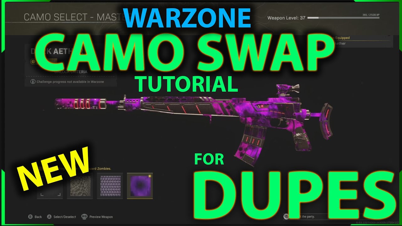 🔴WARZONE CAMO GLITCH🔴 HOW TO CAMO SWAP TO DUPES IN WARZONE