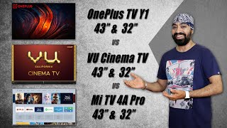 OnePlus TV Y1 vs VU Cinema TV vs Mi TV Pro - 43 Inch & 32 Inch COMPARISON - Which One Should U BUY?