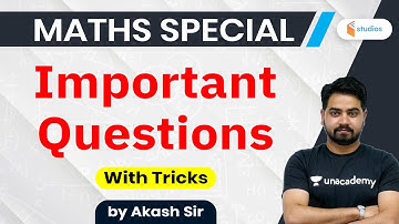Maths Special | Important Questions with Tricks | By Akash Sir