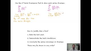 nth Term Divergence Test Series Convergence and Divergence