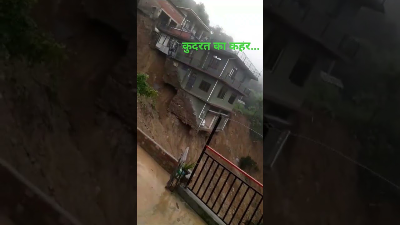wait for the horrific end of home built with memories....#rainyweather #landslide #cloudburst2025
