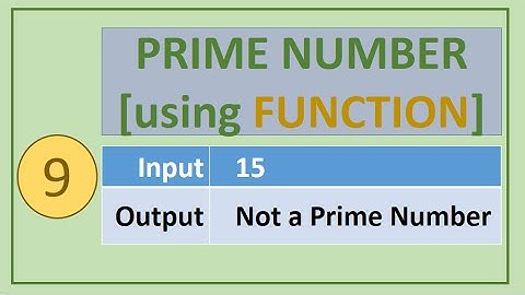 9. C Programs : PRIME NUMBER check [Using FUNCTION]