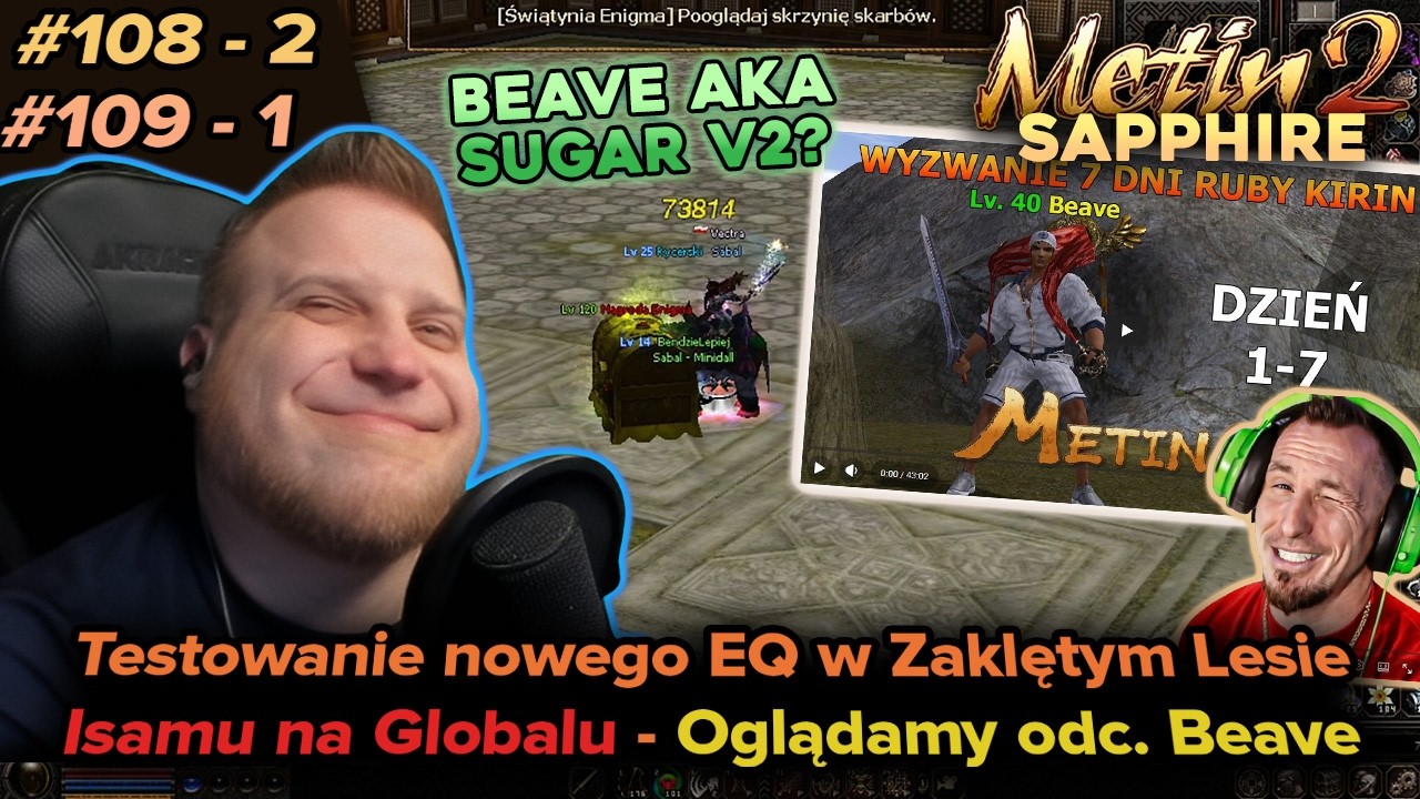 Sabal - Metin2 - Sapphire - Test DMG na słupie, powrót Isamu na globala, oglądamy Beave - 9/2 10/1