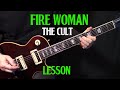 how to play "Fire Woman" on guitar by The Cult | rhythm & solo guitar lesson tutorial | LESSON