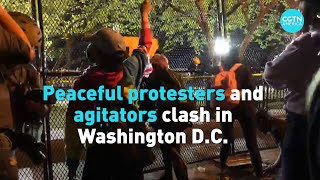Peaceful protesters and agitators clash in Washington D.C. on Tuesday