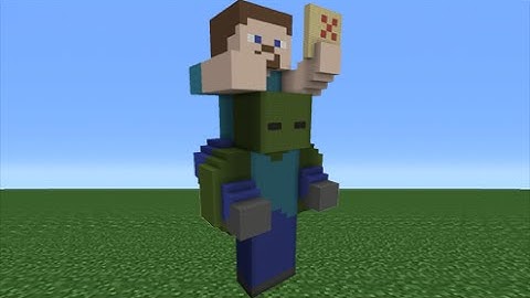 Minecraft Tutorial: How To Make A Steve Riding a Zombie Statue