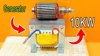 I Turn Microwave Transformer and Armature into 220V 10000W Electric Generator