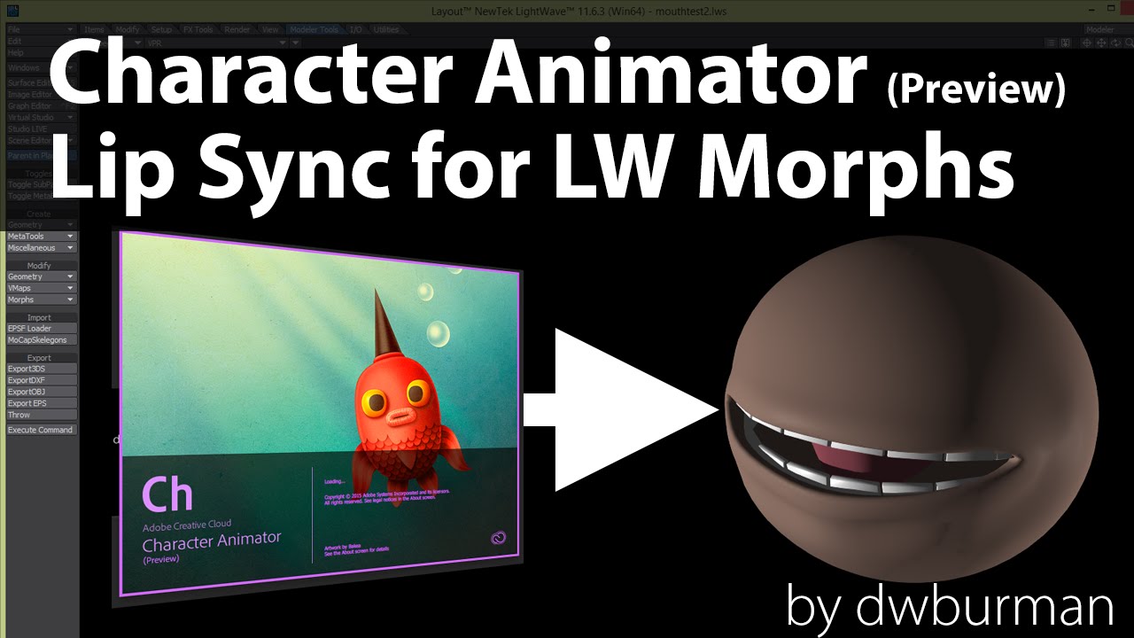 Character Animator Auto Lip Sync to LightWave 3D Morphs - YouTube