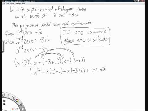 writing a polynomial with real coefficients wmv youtube form a polynomial whose real zeros and degree are given