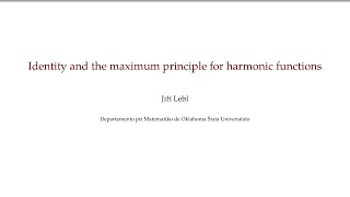 Identity and maximum principle for harmonic functions