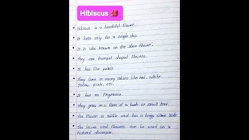 10 Lines On Hibiscus Flower In English |  Hibiscus Flower #viral