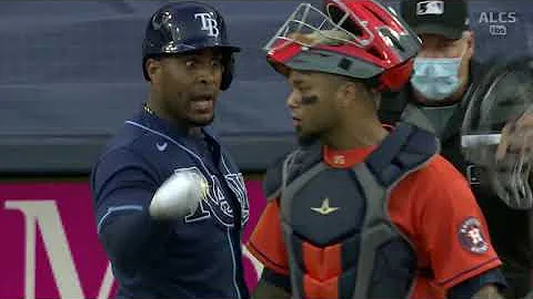 Yandy Diaz and Framber Valdez weird yelling exchange