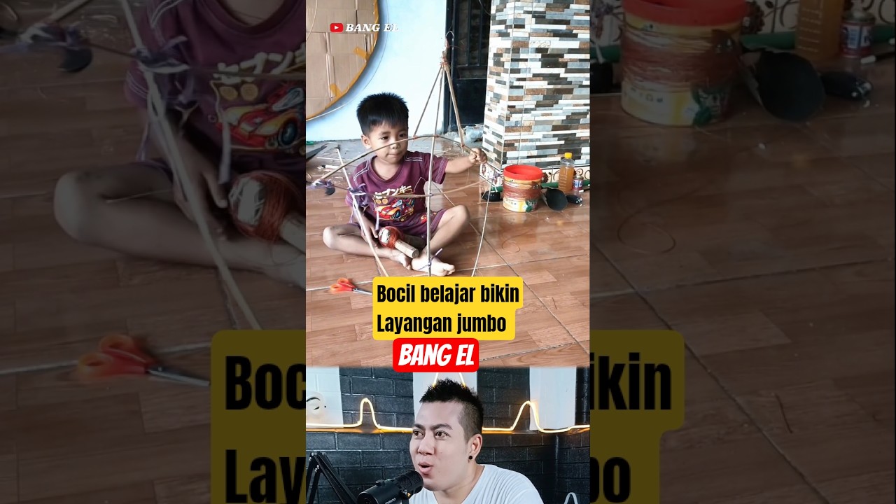 Bocil belajar bikin layangan jumbo 