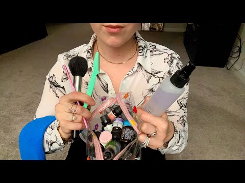 ASMR LoFi Dermaplaning with spray, brush, fabric, and rummaging sounds