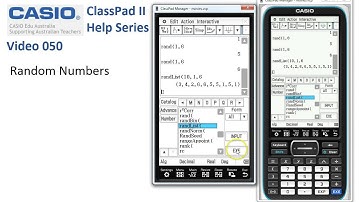 ClassPad Help 50 - Random Numbers