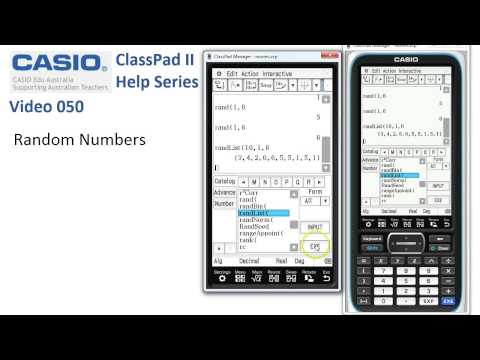 ClassPad Help 50 - Random Numbers