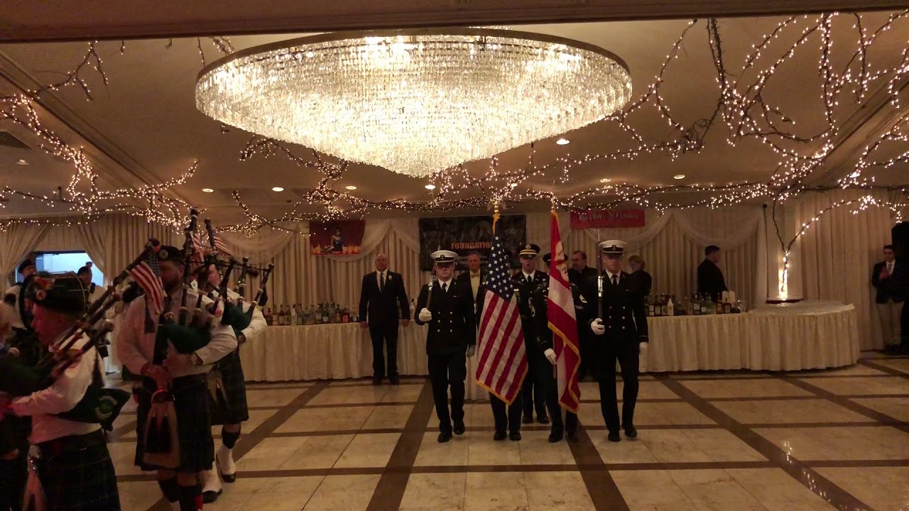 FDNY Emerald Society Pipes and Drums Color Guard Entrance YouTube
