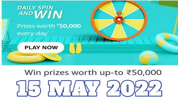 Amazon Funzone Daily Spin and Win Answers Today|15 May 2022 | Daily Quiz Time