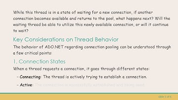 Understanding Connection Pooling in ADO.NET: Thread Behavior with New Connections