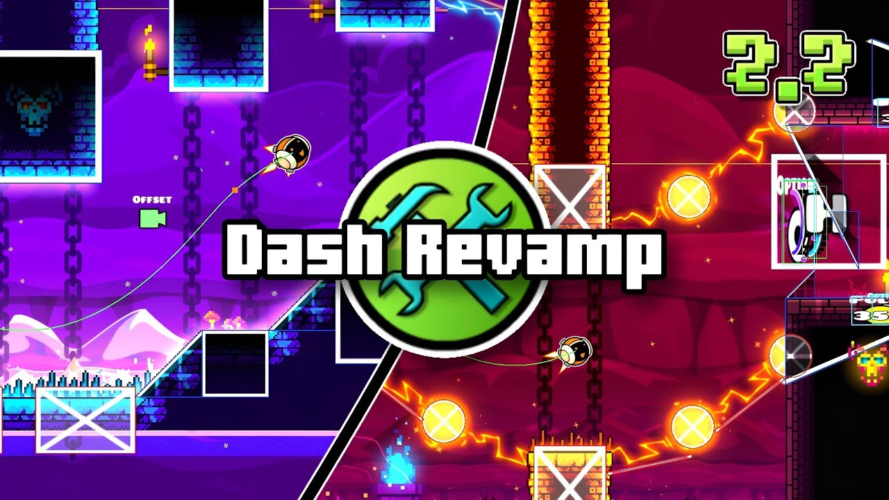 Dash Revamp in Editor Mode [Zoomed Out] | Geometry Dash 2.2