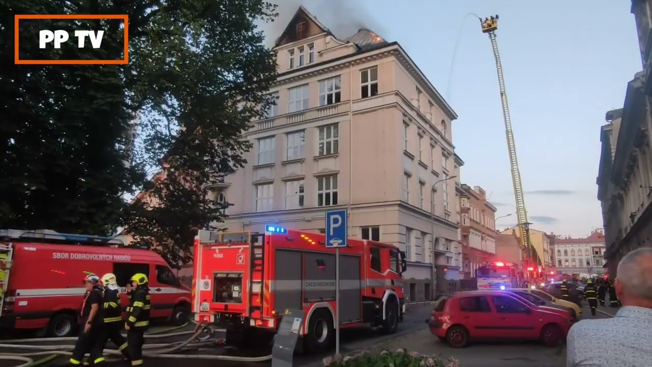 Požár Obchodní Akademie Český Těšín 31.7.2024