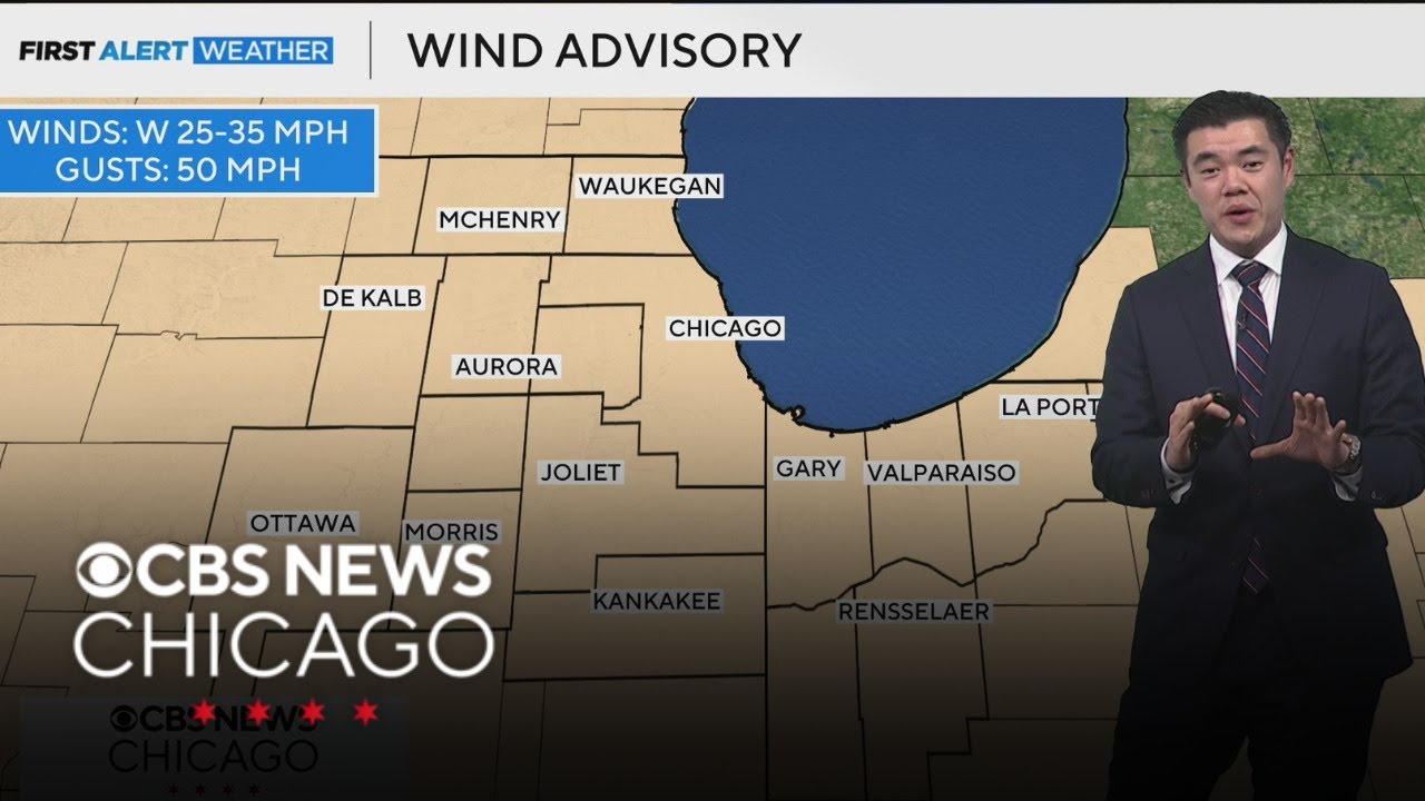 Wind advisory in effect for Chicago area - YouTube