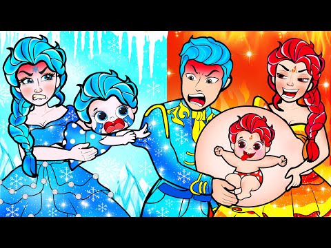 Download Paper Dolls Dress Up -  Elsa Fire vs Ice vs Frozen Orphan Sisters Dress (Compilation #2)