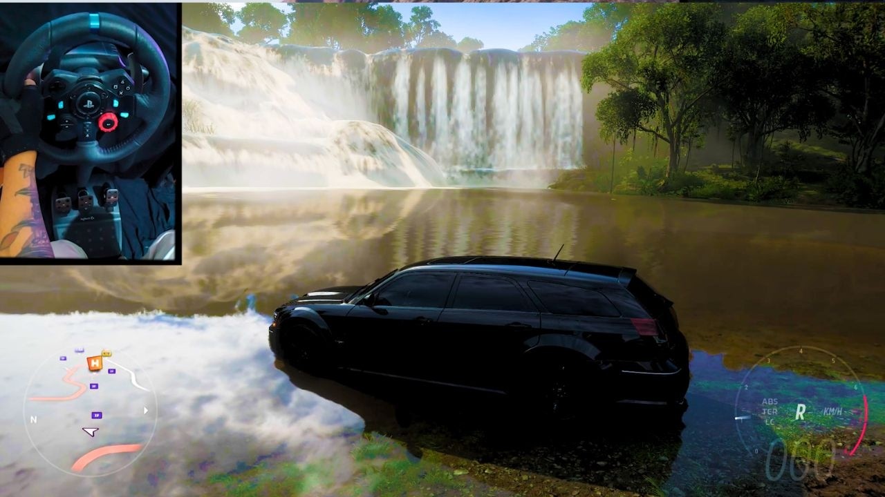 Hidden Waterfall Drive in Forza Horizon 5 - Ultra Realistic Wheel Cam | Logitech POV Overdrve -