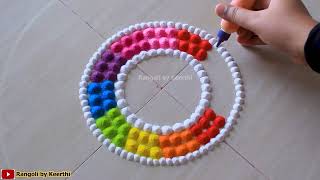 Simple Rangoli With Spoon L Unique Rangoli Designs L Rangoli Designs With Colours L रंगोली डिजाइन