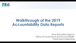 Walkthrough of the 2019 Accountability Data Reports