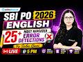 SBI PO 2026 | ENGLISH | 25+ Most Repeated | Error Detections | By Saba Gani - Live @ 5 PM